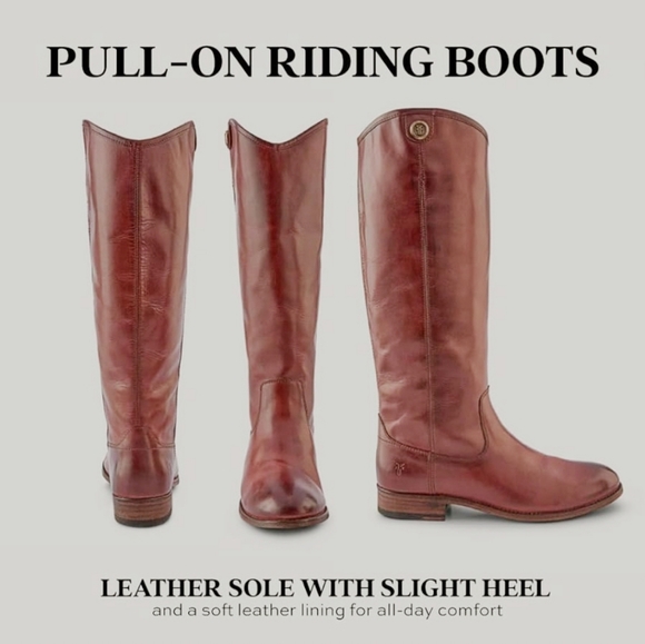 Frye Melissa Button 2 Equestrian-Inspired Tall Boots SZ 8 B Cognac Made in Mexic - Picture 15 of 16